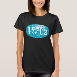Disco Tiles Blue '1970s' t-shirt black