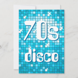 Disco Tiles Blue 70s Disco invitation