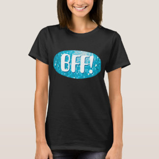 Disco Tiles Blue 'BFF!' t-shirt black