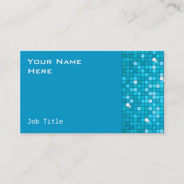 Disco Tiles Blue business card side (Front)