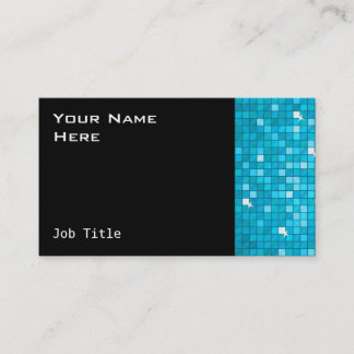 Disco Tiles Blue business card side black