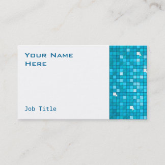 Disco Tiles Blue business card side white