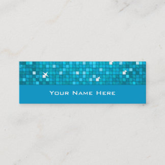 Disco Tiles Blue business card skinny
