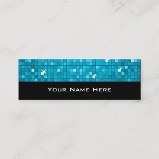 Disco Tiles Blue business card skinny black