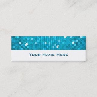 Disco Tiles Blue business card skinny white