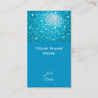 Disco Tiles Blue business card top