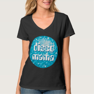 Disco Tiles Blue 'disco mama' v-neck T-Shirt