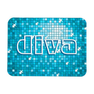 Disco Tiles Blue 'diva' premium magnet