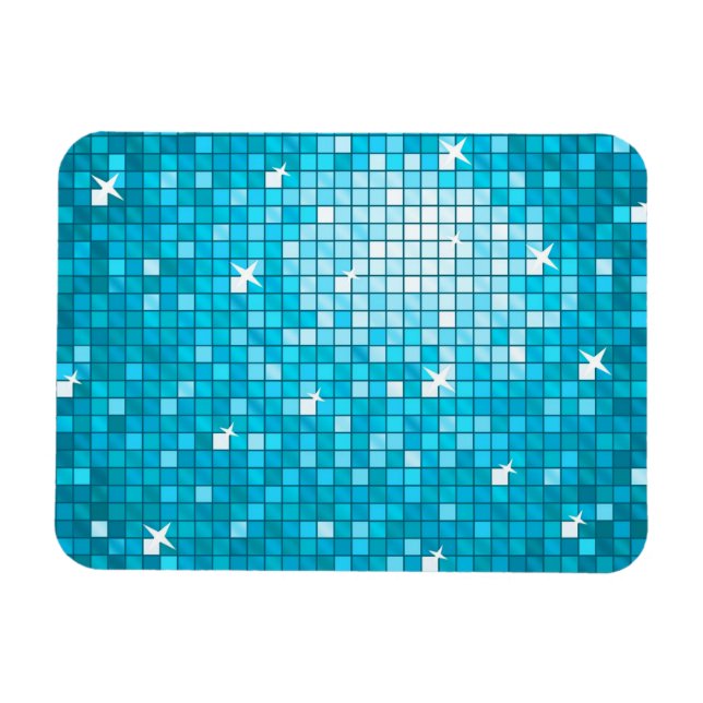 Disco Tiles Blue premium magnet (Horizontal)