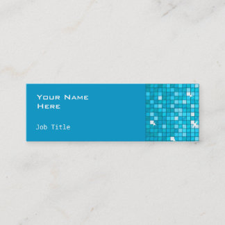 Disco Tiles Blue side skinny Mini Business Card