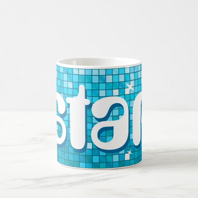 Disco Tiles Blue 'star' mug (Center)