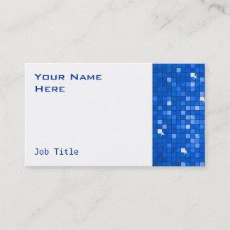 Disco Tiles Dark Blue business card side white