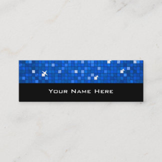 Disco Tiles Dark Blue business card skinny black