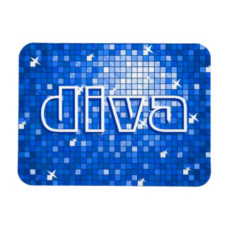 Disco Tiles Dark Blue 'diva' premium magnet