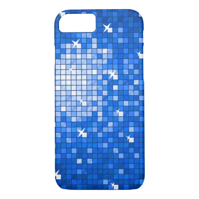 Disco Tiles Dark Blue iPhone 7 case (Back)
