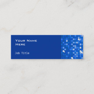 Disco Tiles Dark Blue side skinny Mini Business Card