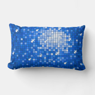 Disco Tiles Dark Blue throw pillow