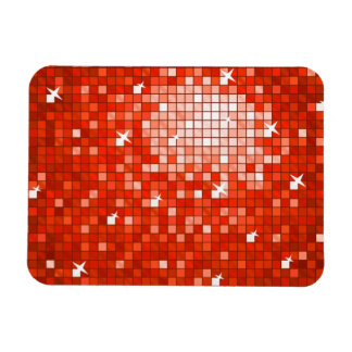 Disco Tiles Dark Red premium magnet