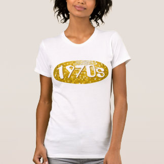 Disco Tiles "Gold" '1970s' petite white T-Shirt
