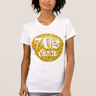Disco Tiles "Gold" '70s Disco' ladies petite white T-Shirt