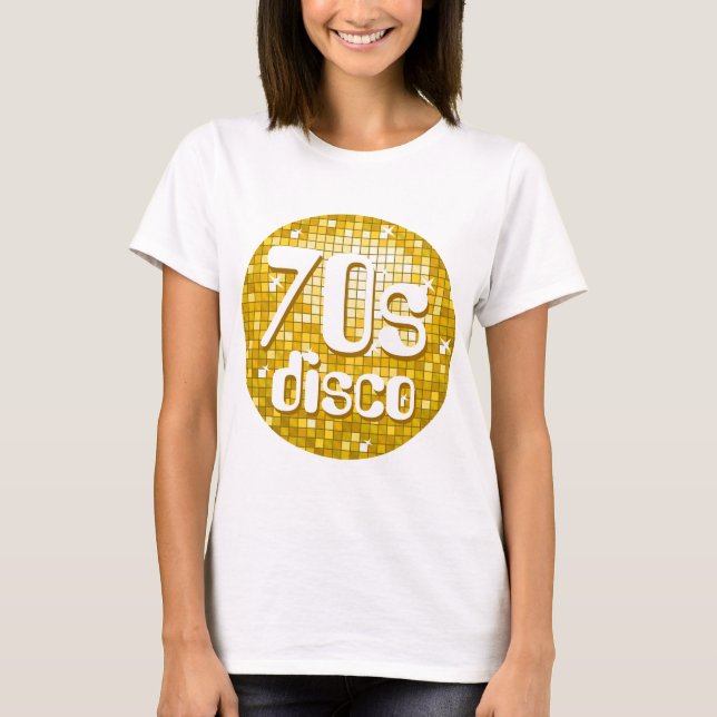 Disco Tiles "Gold" '70s Disco' spaghetti top white (Front)