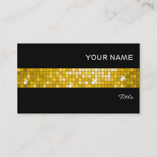 Disco Tiles "Gold" business card tile stripe black