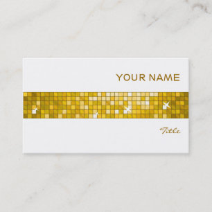 Disco Tiles "Gold" business card tile stripe white