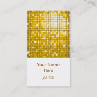 Disco Tiles "Gold" business card white portrait