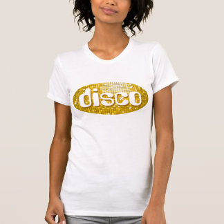 Disco Tiles "Gold" 'disco' ladies petite white T-Shirt
