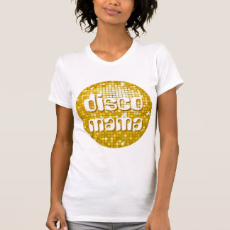 Disco Tiles "Gold" 'disco mama' petite white T-Shirt