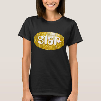 Disco Tiles "Gold" 'star' t-shirt black