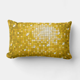 Disco Tiles Gold throw pillow