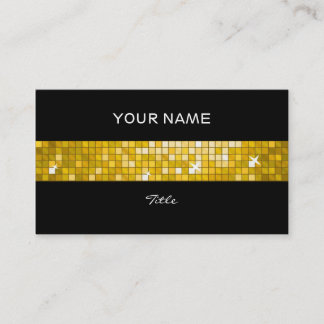 Disco Tiles "Gold" tile stripe black back Business Card