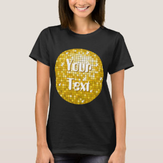 Disco Tiles "Gold" Your Text t-shirt black