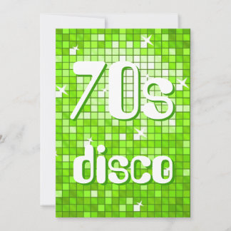 Disco Tiles Green 70s Disco invitation