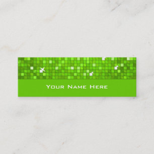 Disco Tiles Green business card skinny
