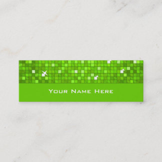 Disco Tiles Green business card skinny
