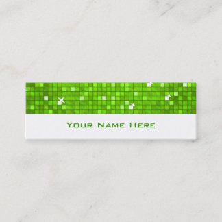 Disco Tiles Green business card skinny white
