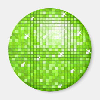 Disco Tiles Green fridge magnet round