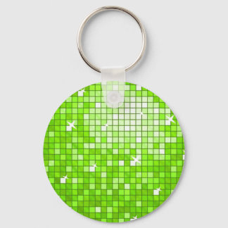 Disco Tiles Green keychain round