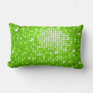 Disco Tiles Green throw pillow