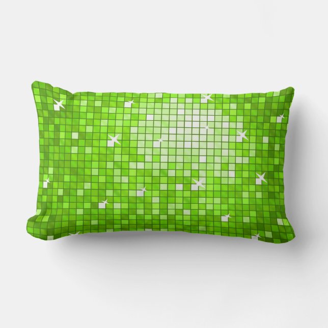 Disco Tiles Green throw pillow (Front)
