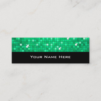 Disco Tiles Jade business card skinny black