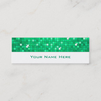 Disco Tiles Jade business card skinny white