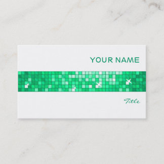 Disco Tiles Jade business card tile stripe white