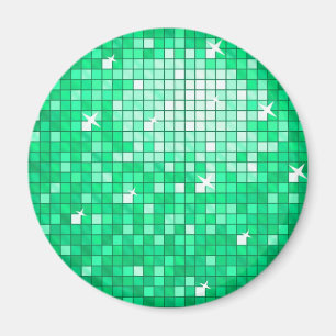 Disco Tiles "Jade" fridge magnet round