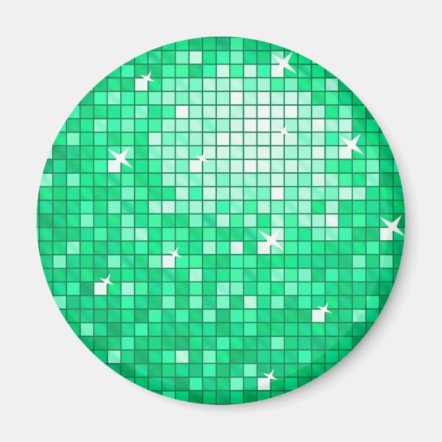 Disco Tiles "Jade" fridge magnet round (Front)