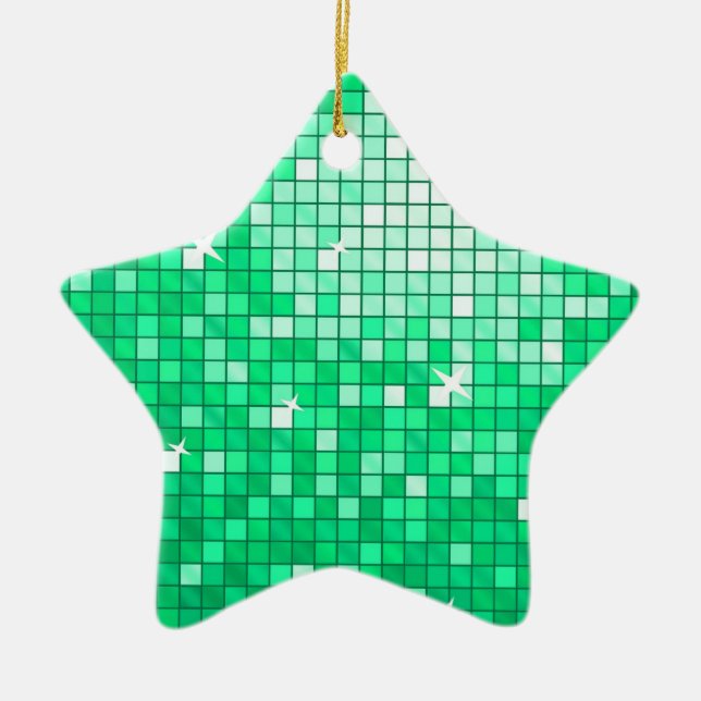 Disco Tiles "Jade" ornament star (Front)