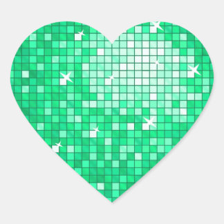 Disco Tiles Jade sticker heart