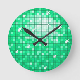 Disco Tiles Jade wall clock
